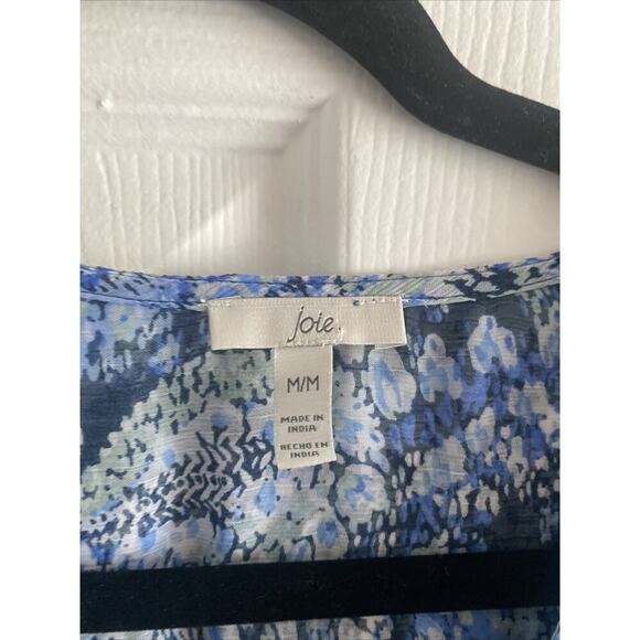 Joie Women's Medium Limited Edition Blue Tiered Parisian Pasiley Maxi Dress - Picture 2 of 11